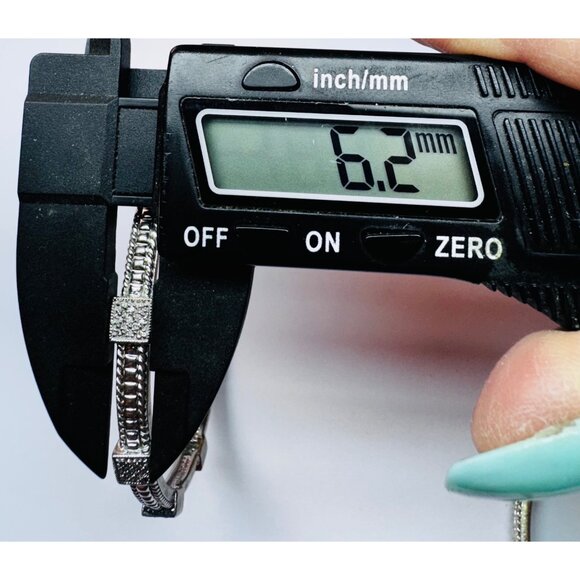 Leslie 925 Sterling Silver Textured Bangles Set • Size 8” • Estate Jewelry - Picture 6 of 8